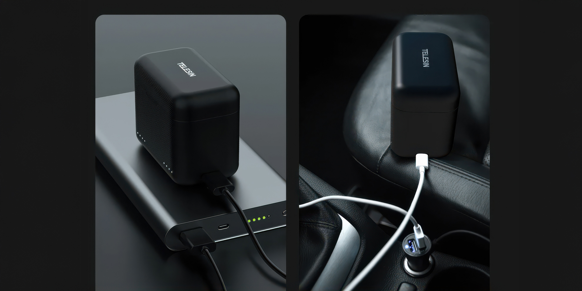 Ładowarka dwukanałowa Telesin SO-BCG-03-TIS do akumulatorów Insta360 X3